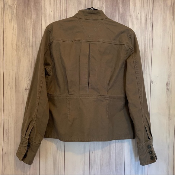 Y2K Tommy Hilfiger Olive Green Safari Army Jacket Khaki Size Medium M - Picture 3 of 9